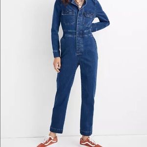 Denim Slim Coverall Jumpsuit in Stanwick Wash